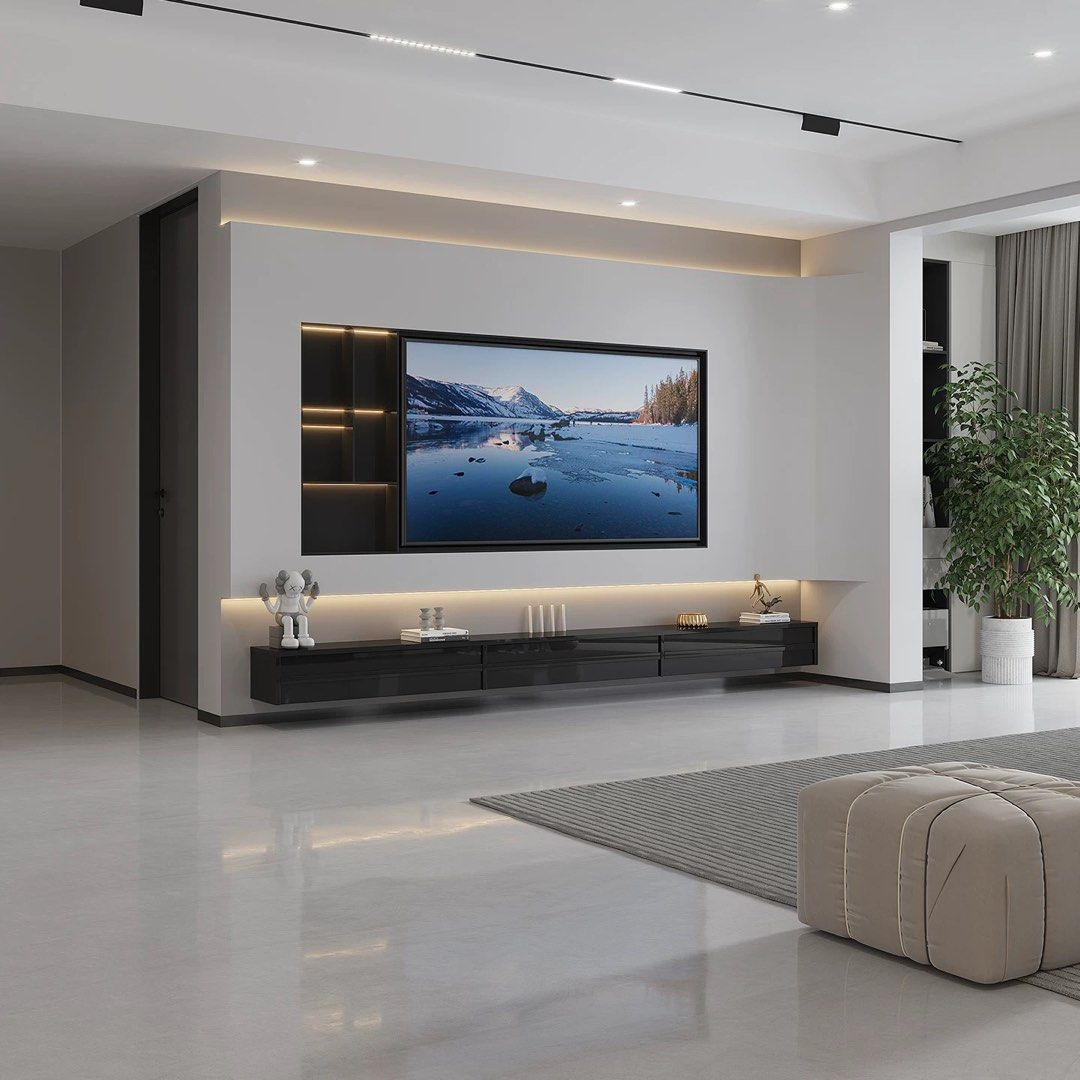 HYDRO Modern Solid Wood Floating TV Console - Radical Homes Singapore