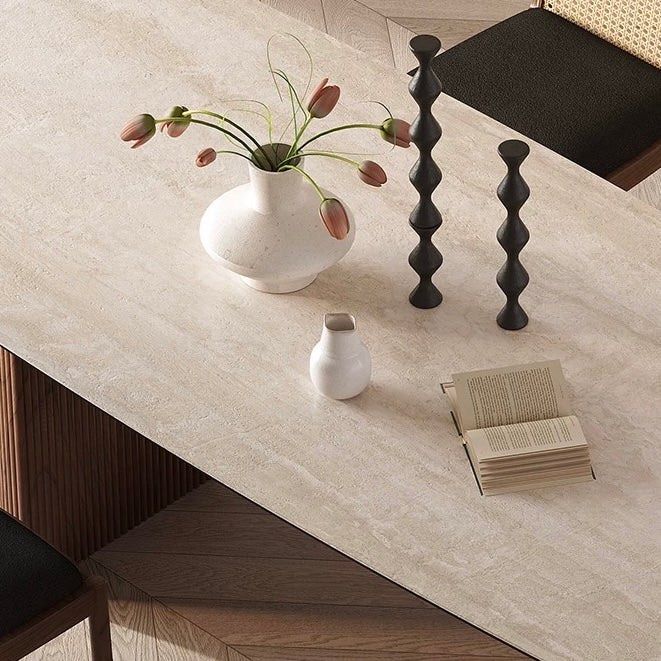 LORO Modern Travertine Dining Table - Radical Homes Singapore