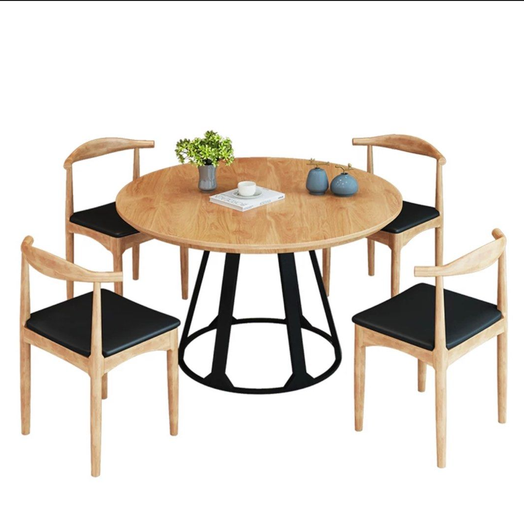 BILLY Rustic Solid Wood Round Dining Table - Radical Homes Singapore