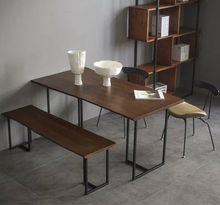 HOLMES Industrial Solid Wood Dining Table - Radical Homes Singapore