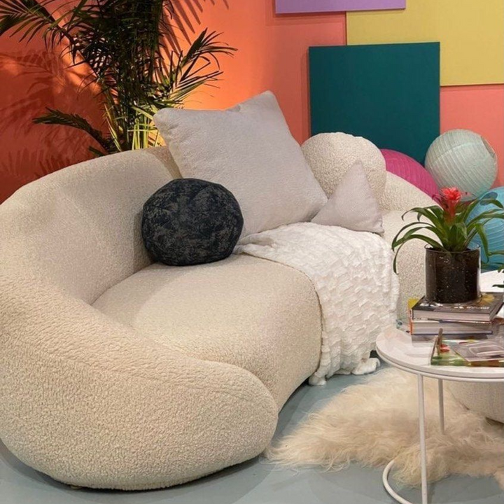 ALISEN Boucle Curve Sofa - Radical Homes Singapore