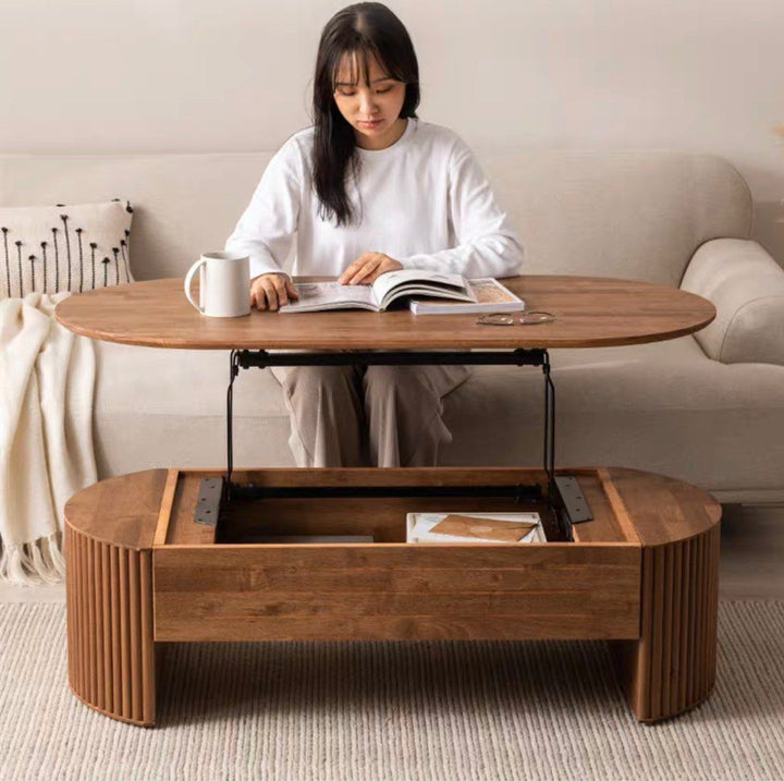 VALENO Extendable Walnut Coffee Table - Cassa Haus Singapore