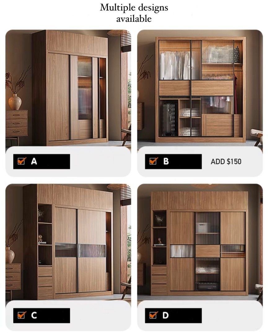 NERVA Modern Walnut Wardrobe - Radical Homes Singapore