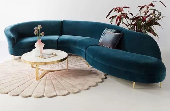 AMARISQUE Modern Curve Velvet Sofa - Cassa Haus Singapore