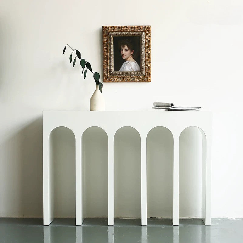 MUEDA Modern White Console Table (Instock) - Radical Homes Singapore