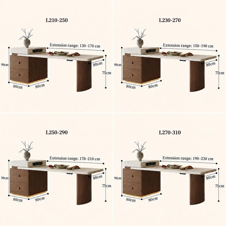 STRATUM Modern Travertine Island Dining Table - Cassa Haus Singapore