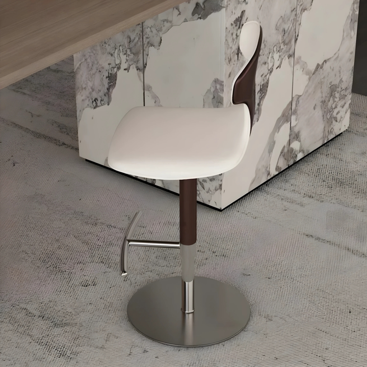 NORDIK Modern Leather Bar Stool - Radical Homes Singapore