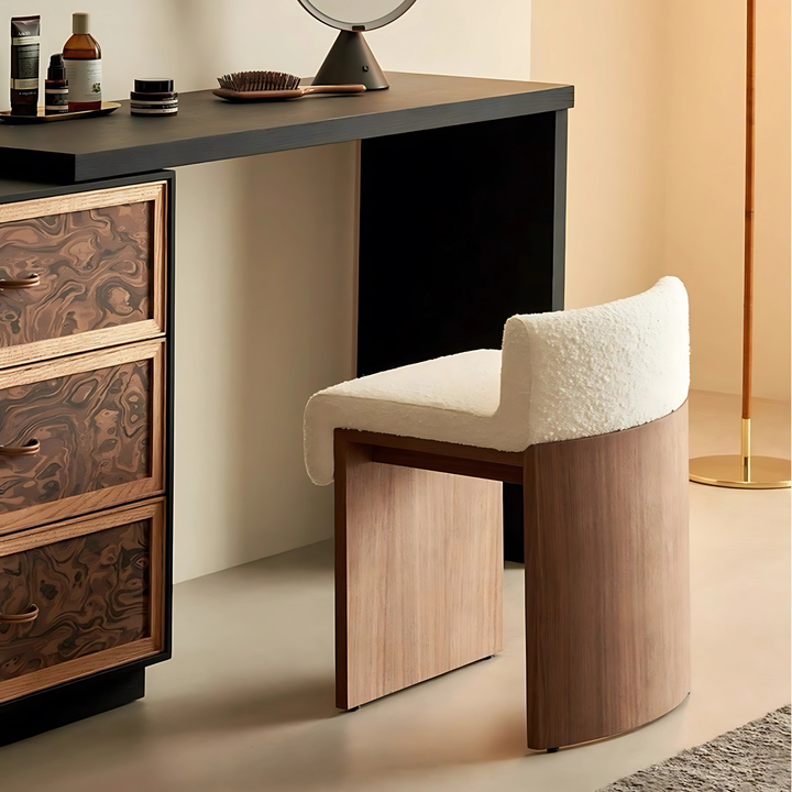 GHAIL Modern Solid Wood Vanity Stool - Radical Homes Singapore