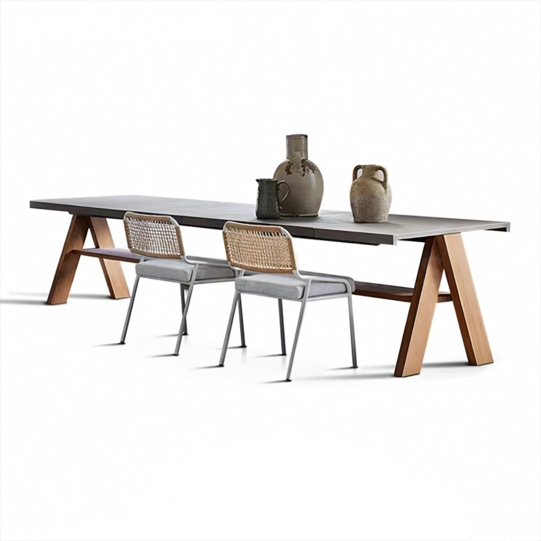 TARYQOVA Modern Outdoor Sintered Stone Dining Table and Chairs - Cassa Haus Singapore