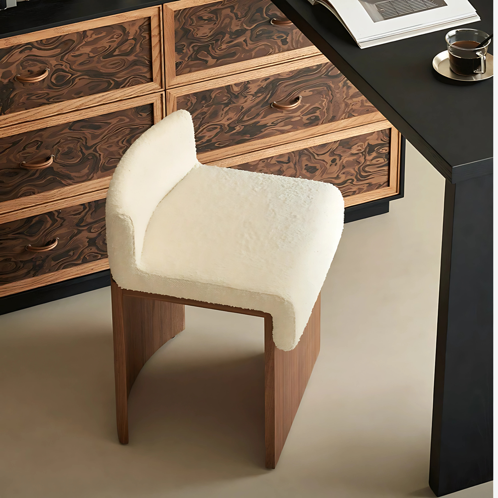 GHAIL Modern Solid Wood Vanity Stool - Radical Homes Singapore