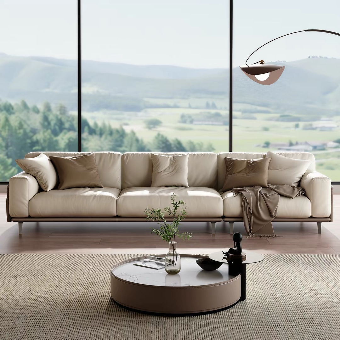 CLOVEHARE Modern Leather Sofa