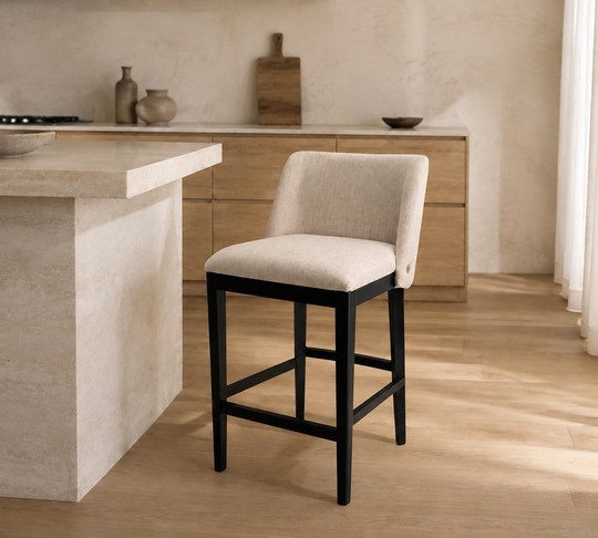 CERAVO Modern Solid Wood Bar Stool (INSTOCK) - Cassa Haus Singapore