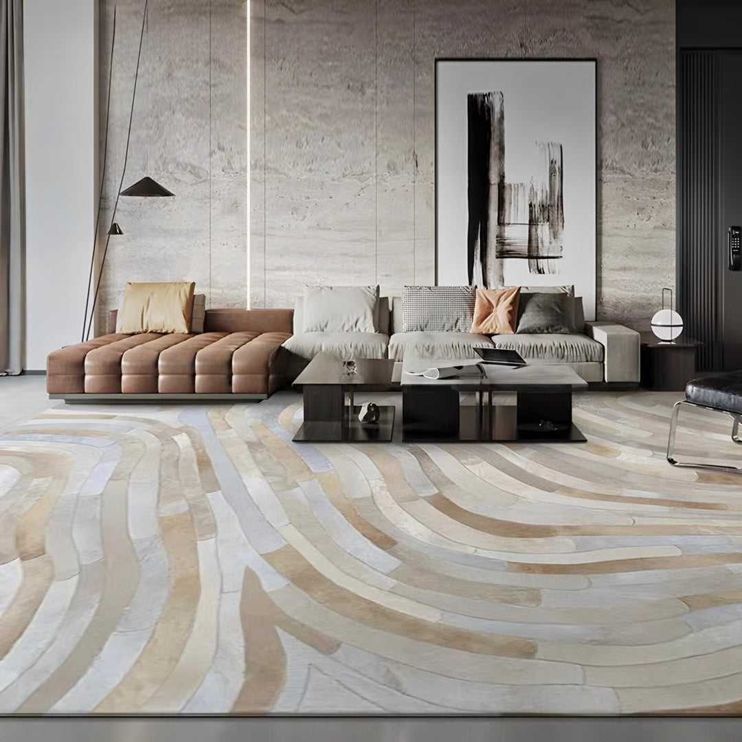 SERENYTH Modern Cowhide Leather Rug - Cassa Haus Singapore