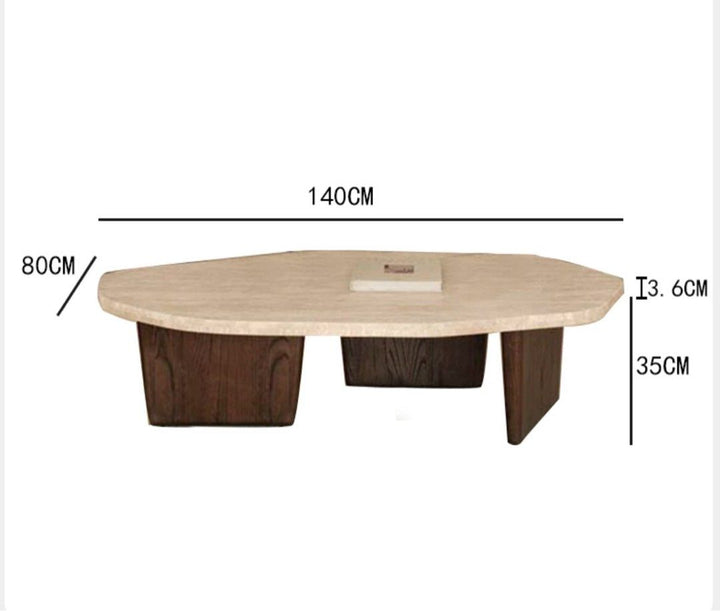 ASHRUNE Modern Travertine Coffee Table - Cassa Haus Singapore