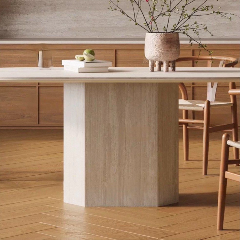 SAPPH Modern Travertine Dining Table - Radical Homes Singapore