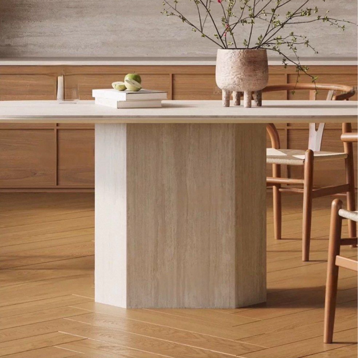 SAPPH Modern Travertine Dining Table - Radical Homes Singapore