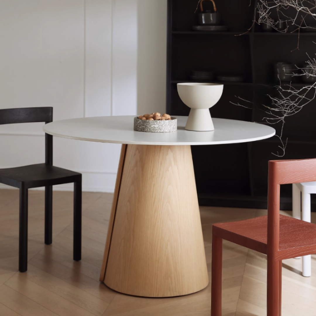 YISHE Solid Wood Round Dining Table - Radical Homes Singapore