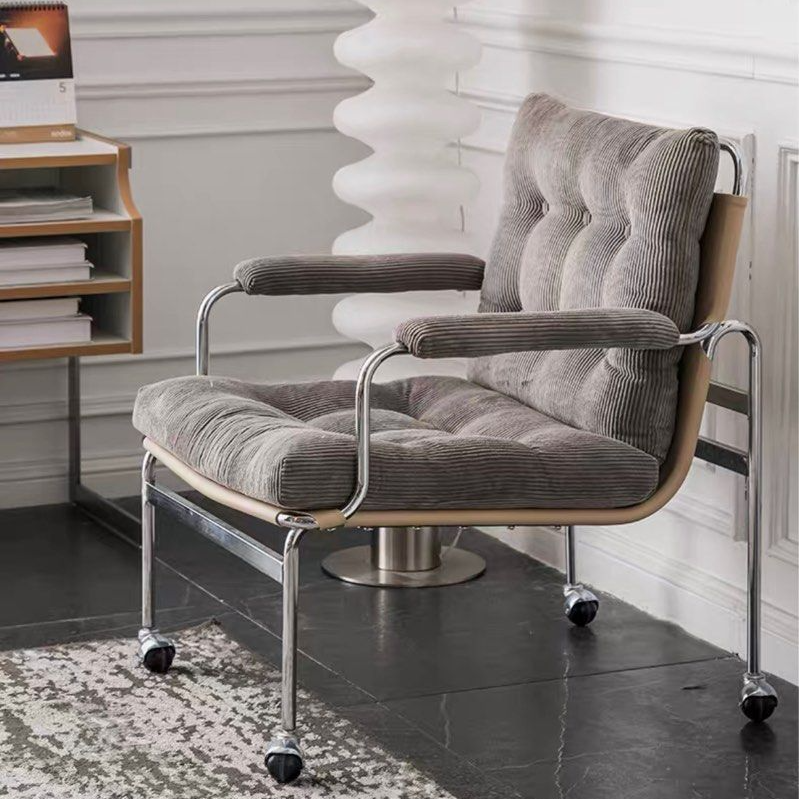 WHITNEY Modern Armchair With Wheels - Radical Homes Singapore