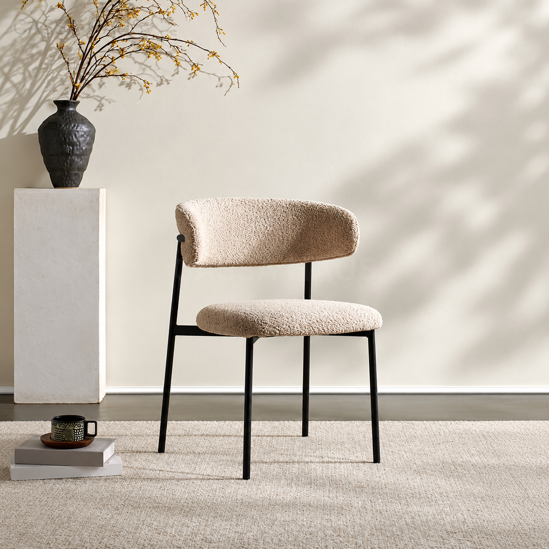 BAX Modern Boucle Dining Chair - Cassa Haus Singapore