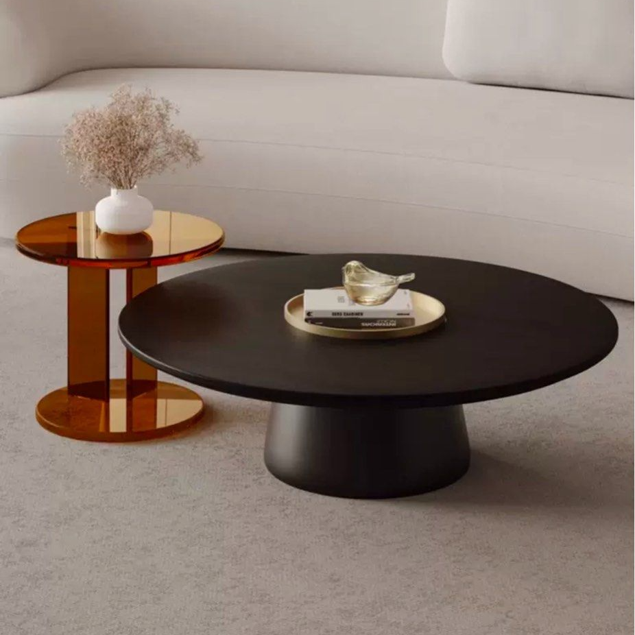 HARLEEN Modern Solid Wood Round Coffee Table - Radical Homes Singapore
