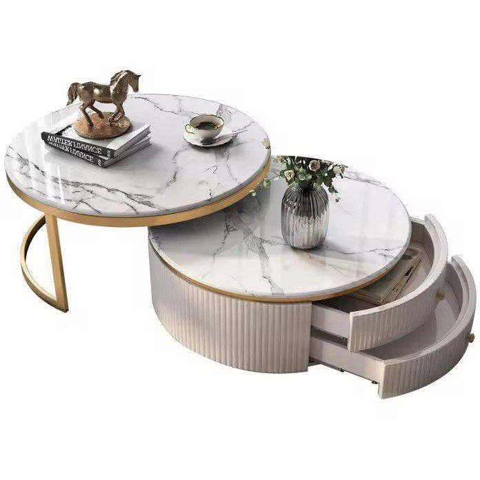 ABEV Marble Round Nesting Coffee Tables - Radical Homes Singapore