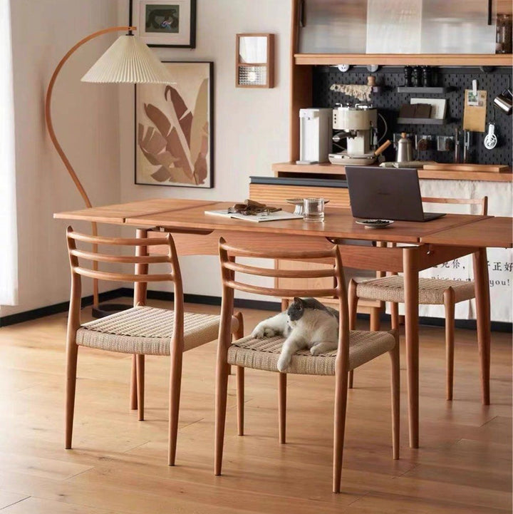 SERIO Solid Wood & Rattan Dining Chair - Radical Homes Singapore