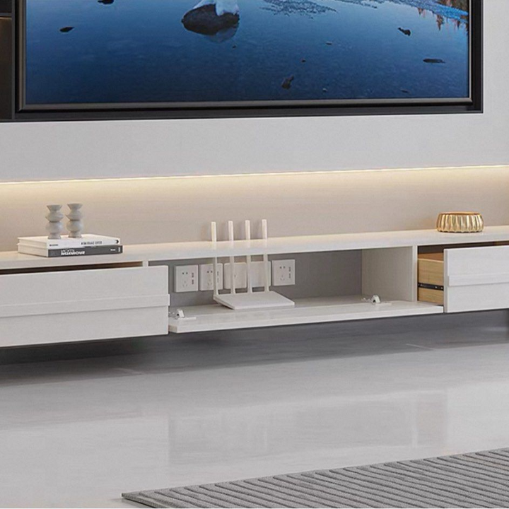 HYDRO Modern Solid Wood Floating TV Console - Radical Homes Singapore