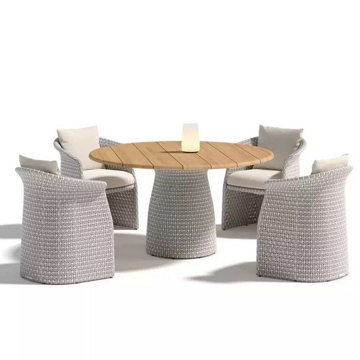 OREVYNT Modern Teak Wood Outdoor Table & Chairs - Cassa Haus Singapore