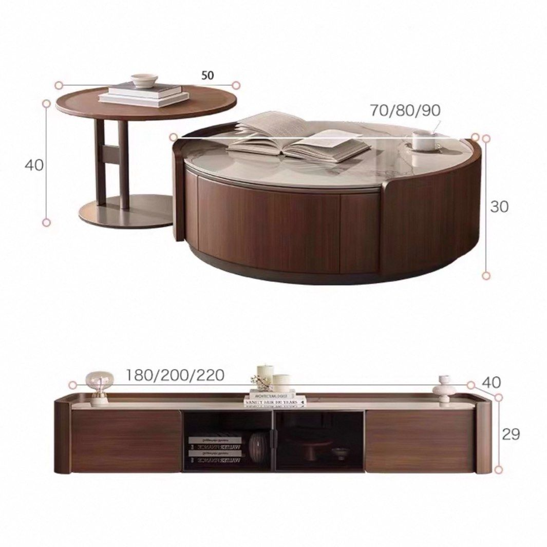 ORLENO Modern Round Coffee Table - Cassa Haus Singapore