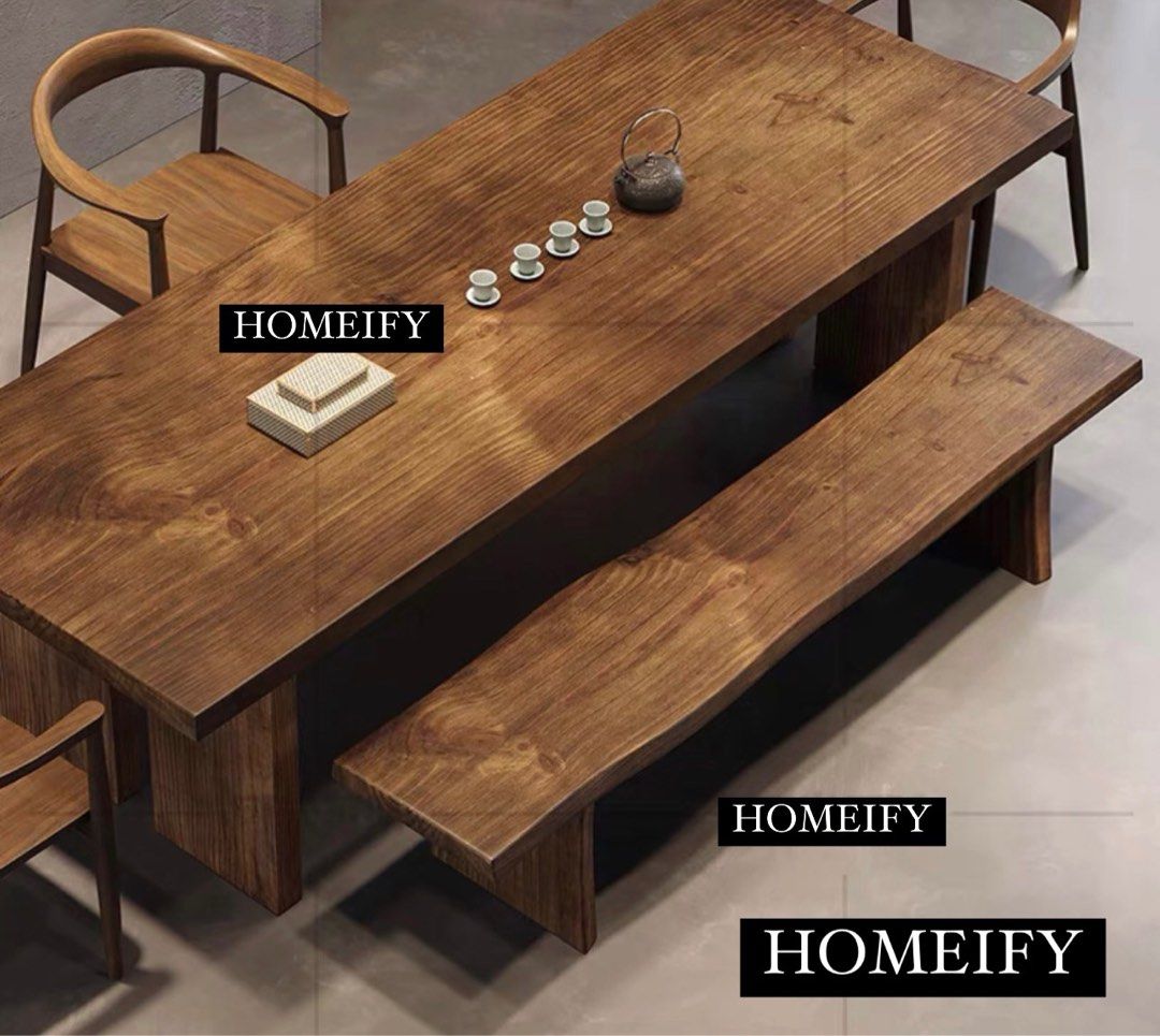 BOYCE Rustic Ash Wood Dining Table - Radical Homes Singapore
