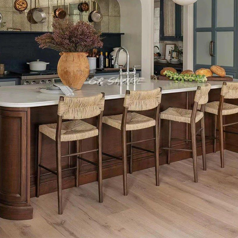 KEVAE Rustic Rattan Bar Stool - Radical Homes Singapore
