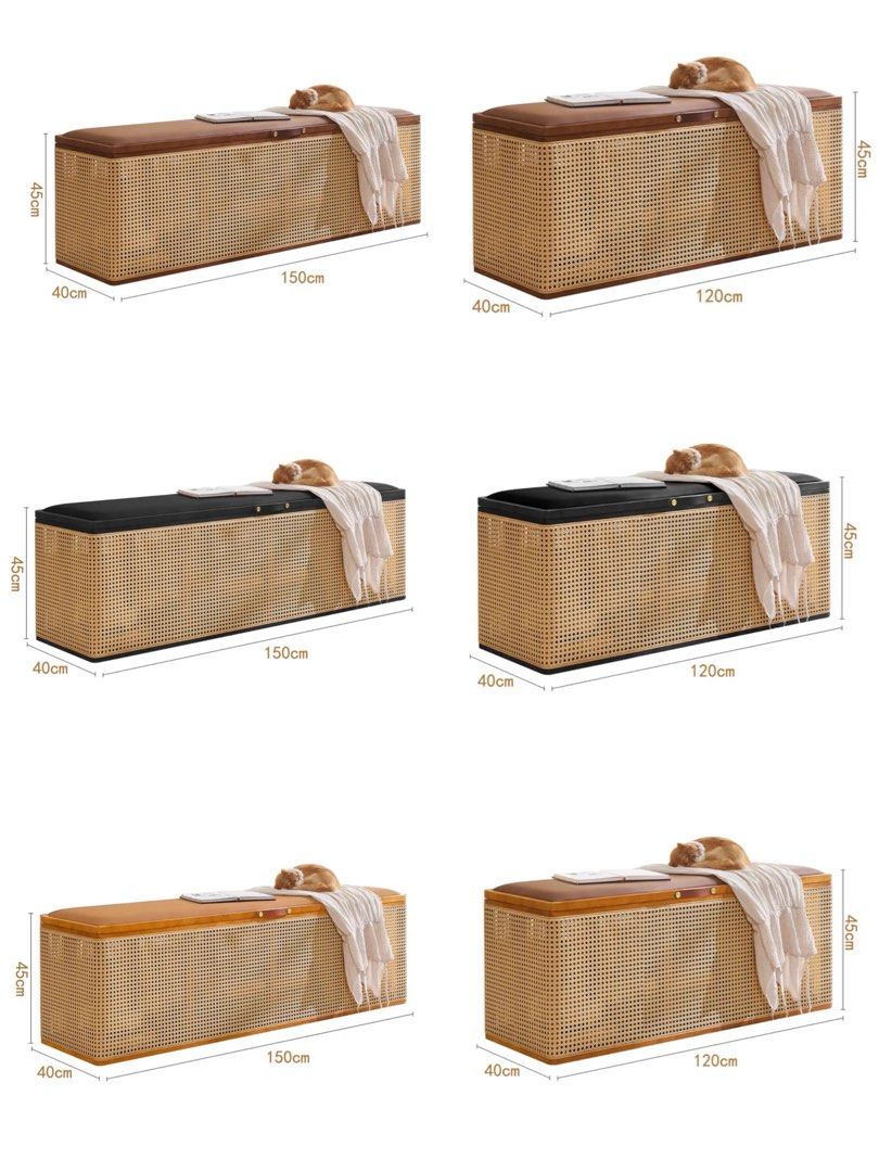 JELINA Rattan Bench With Storage - Radical Homes Singapore