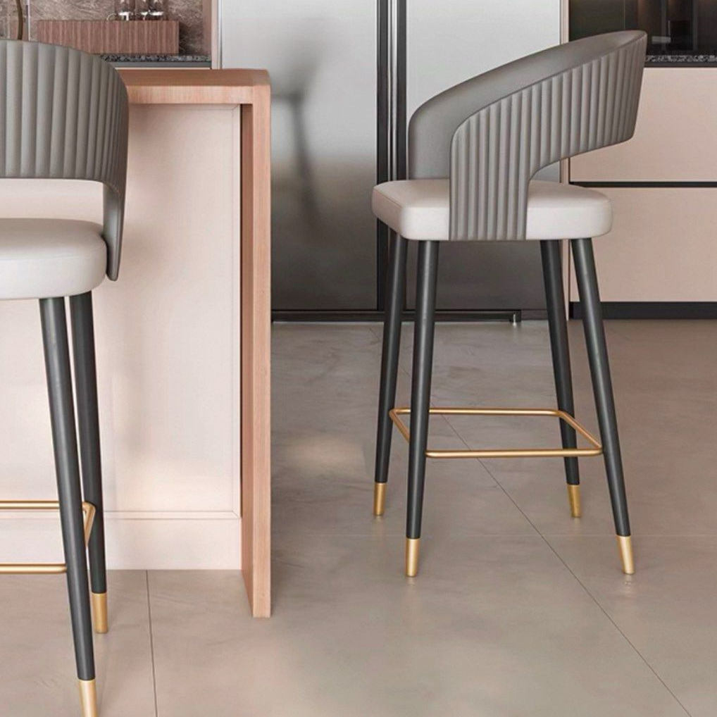 DAXTON Modern Leather Bar Stool - Cassa Haus Singapore