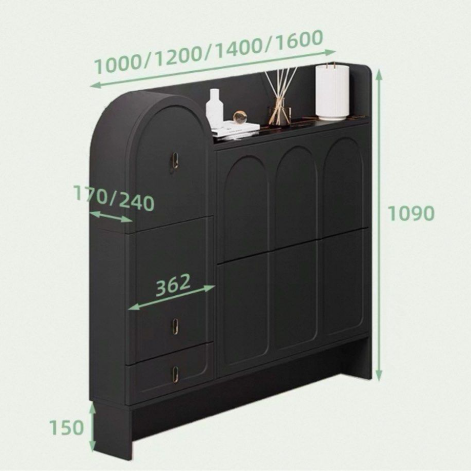 MERYL Modern French Shoe Cabinet With Sette - Radical Homes Singapore