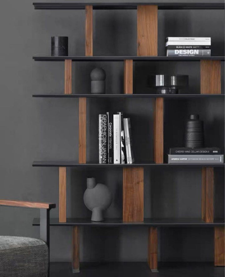 NEIVA Modern Walnut Display Shelf - Radical Homes Singapore
