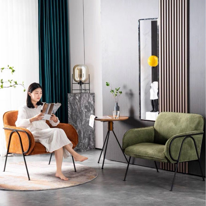 KAYLA Modern Velvet Lounge Chair - Radical Homes Singapore