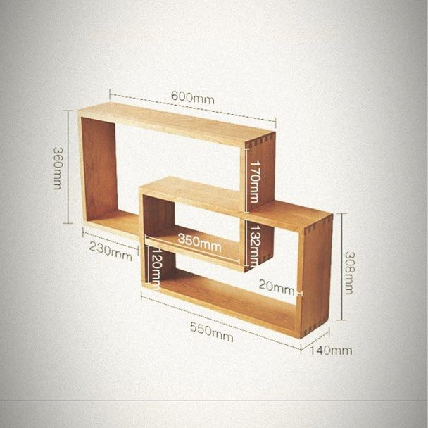 POUNGE Overlap Solid Wood Wall Shelf - Radical Homes Singapore