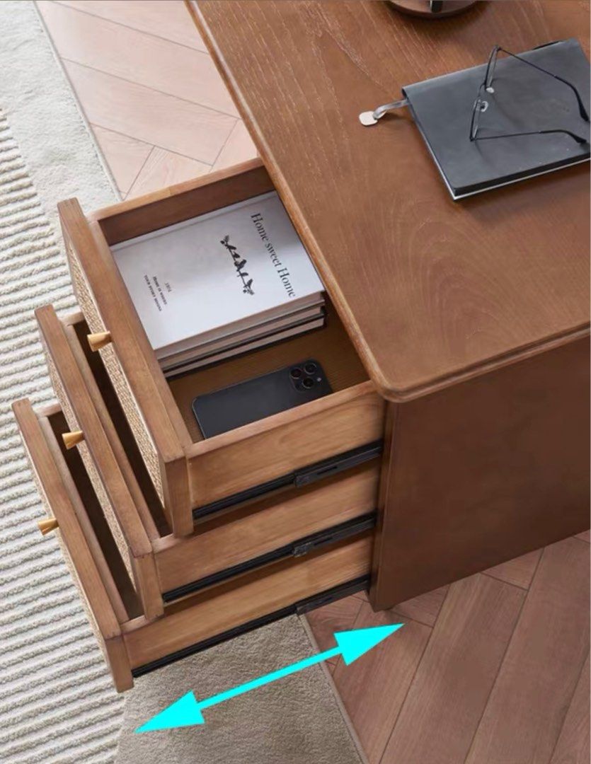 HOUSTON Rustic Walnut Solid Wood Desk - Radical Homes Singapore