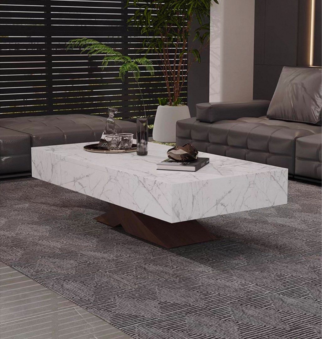 QIEN Modern Sintered Stone Coffee Table - Radical Homes Singapore