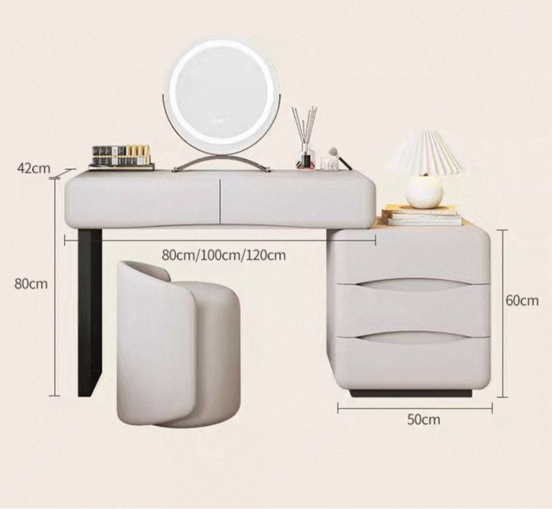 ALLE Modern Leather Vanity Table - Radical Homes Singapore