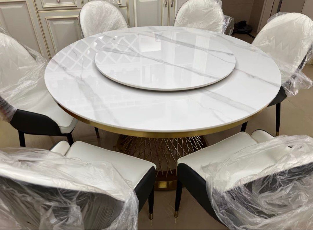 DURHAM Modern Round Marble Dining Table - Radical Homes Singapore