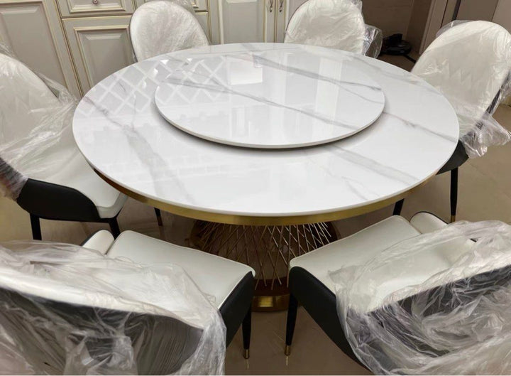 DURHAM Modern Round Marble Dining Table - Radical Homes Singapore