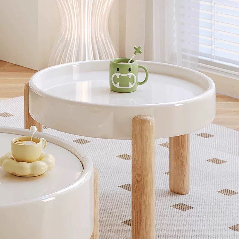 ETHAN Japandi Solid Wood Round Coffee Table - Cassa Haus Singapore