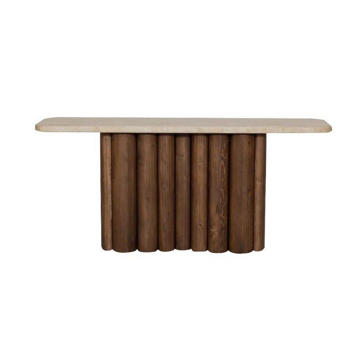 FOREI Modern Travertine Console Table - Radical Homes Singapore