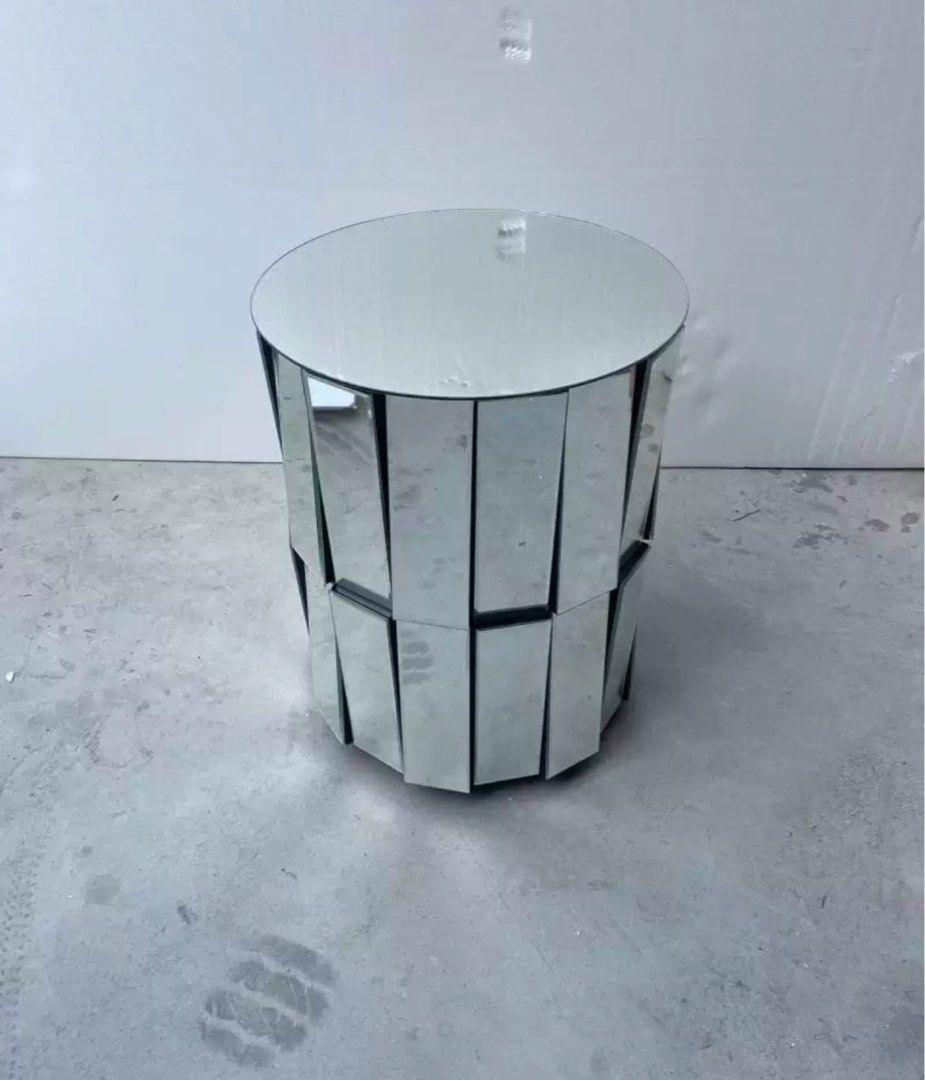 VERNON Modern Mirrored Bedside Table - Radical Homes Singapore
