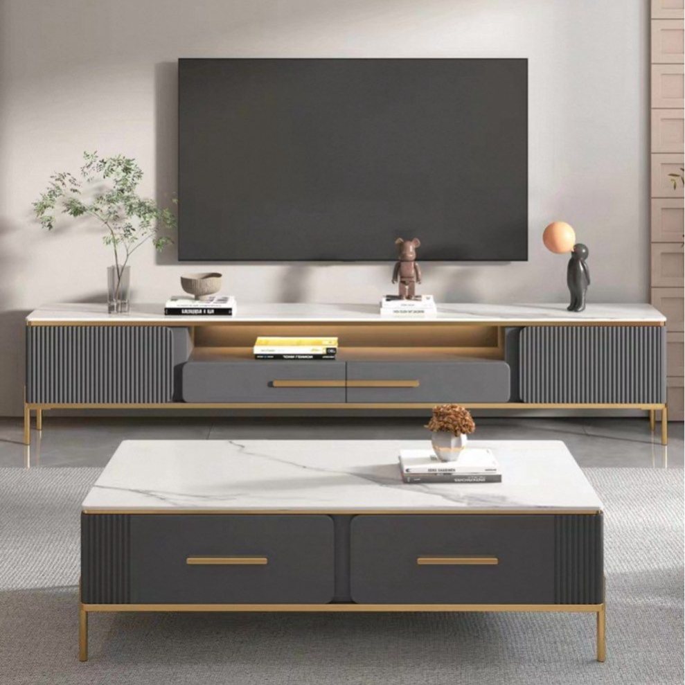 JAVIOS Modern Sintered Stone TV Console - Radical Homes Singapore