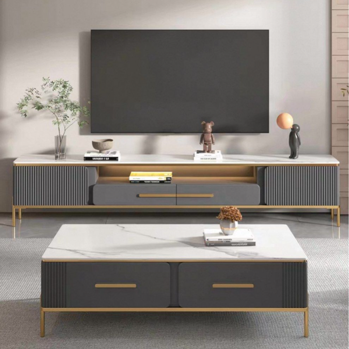 JAVIOS Modern Sintered Stone TV Console - Radical Homes Singapore