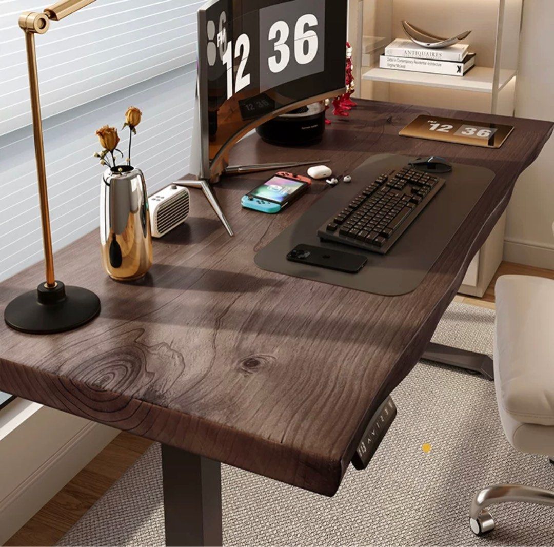 MELVIN Adjustable Solid Wood Office Table - Radical Homes Singapore