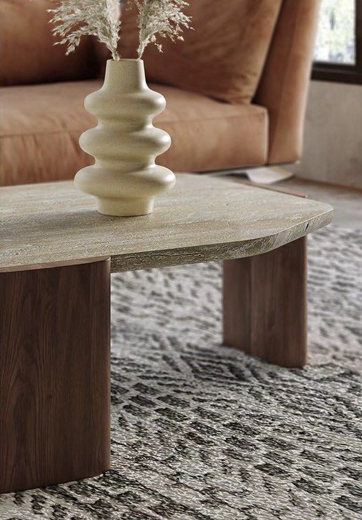 NARVON Modern Travertine Coffee Table - Cassa Haus Singapore