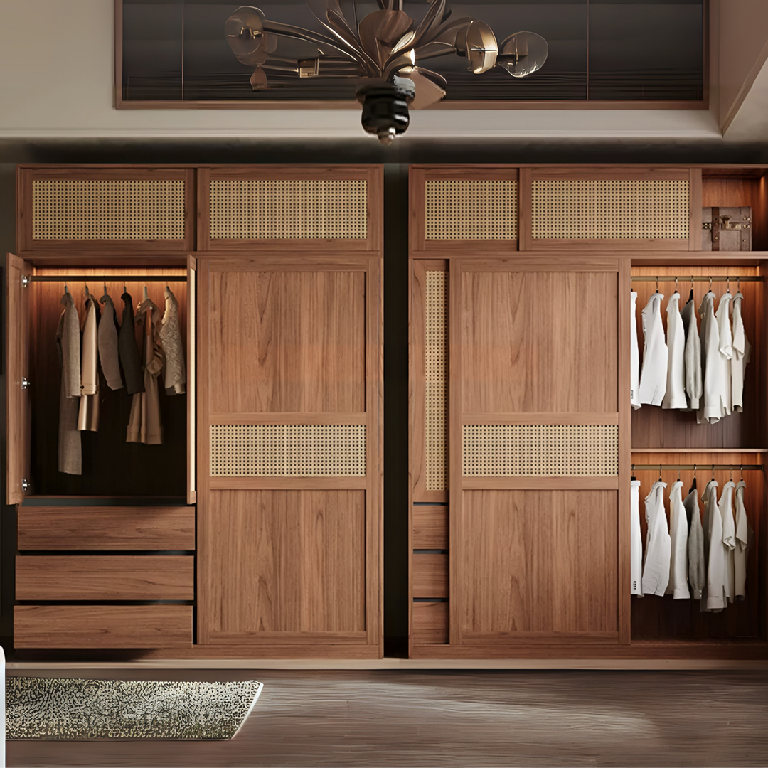 FLORENZO Rustic Solid Wood Wardrobe